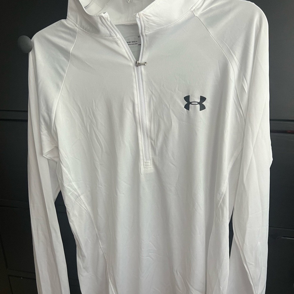 NWOT Under Armour White Quarter-Zip size L